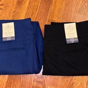 NWT - Capris - St. John's Bay - Black and Blue - 2 pairs